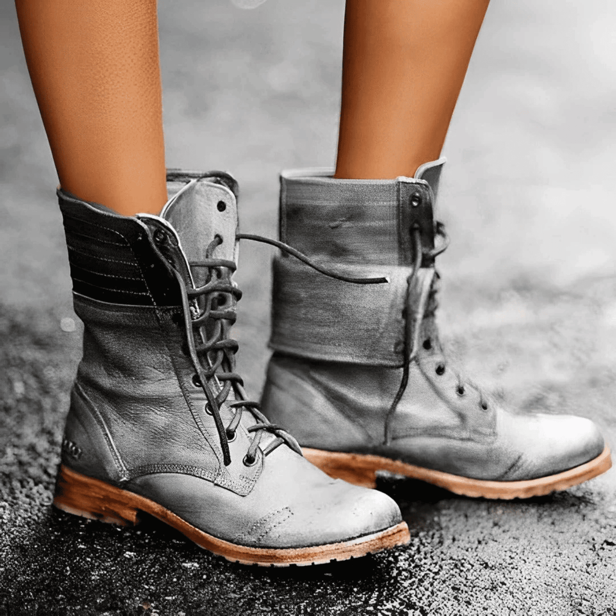 Botines de Mujer - Cordones y Tacón Bajo