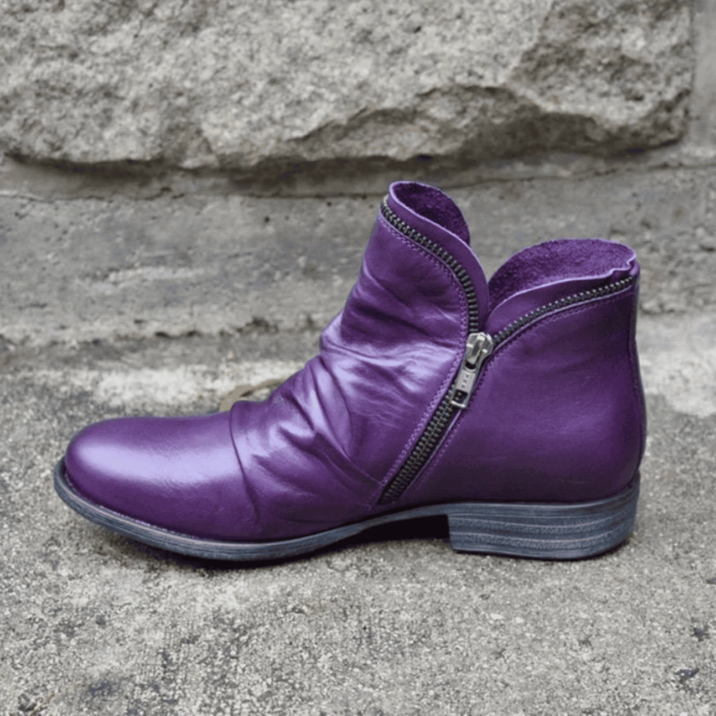 Botines de Mujer con Caña Fruncida - Tacón Bajo