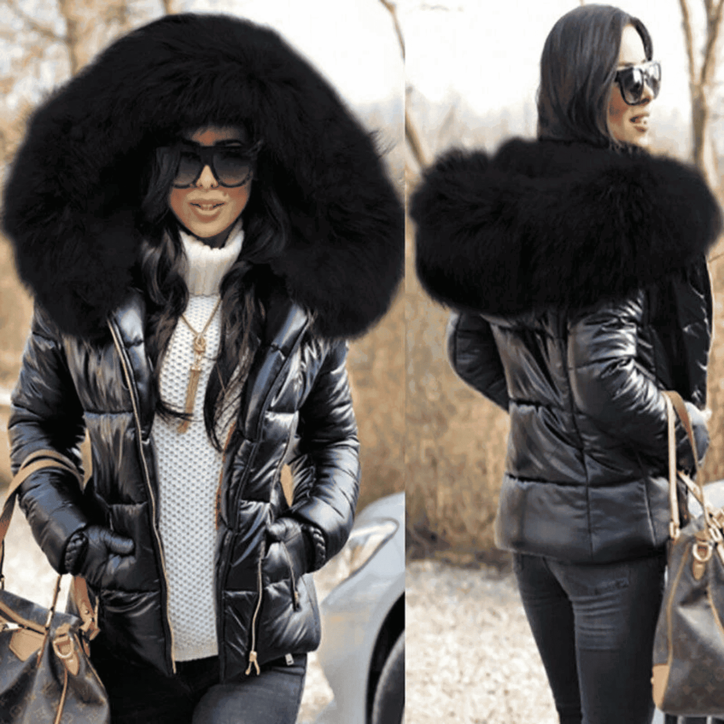 Chaqueta Acolchada de Mujer - Corte Entallado con Capucha