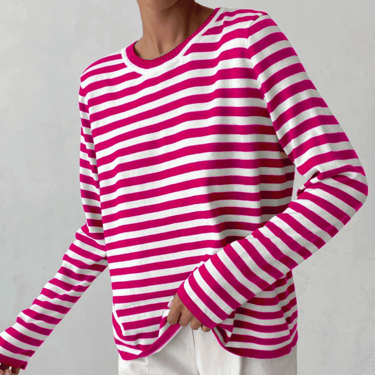 Jersey de Mujer - Cuello Redondo y Diseño de Rayas