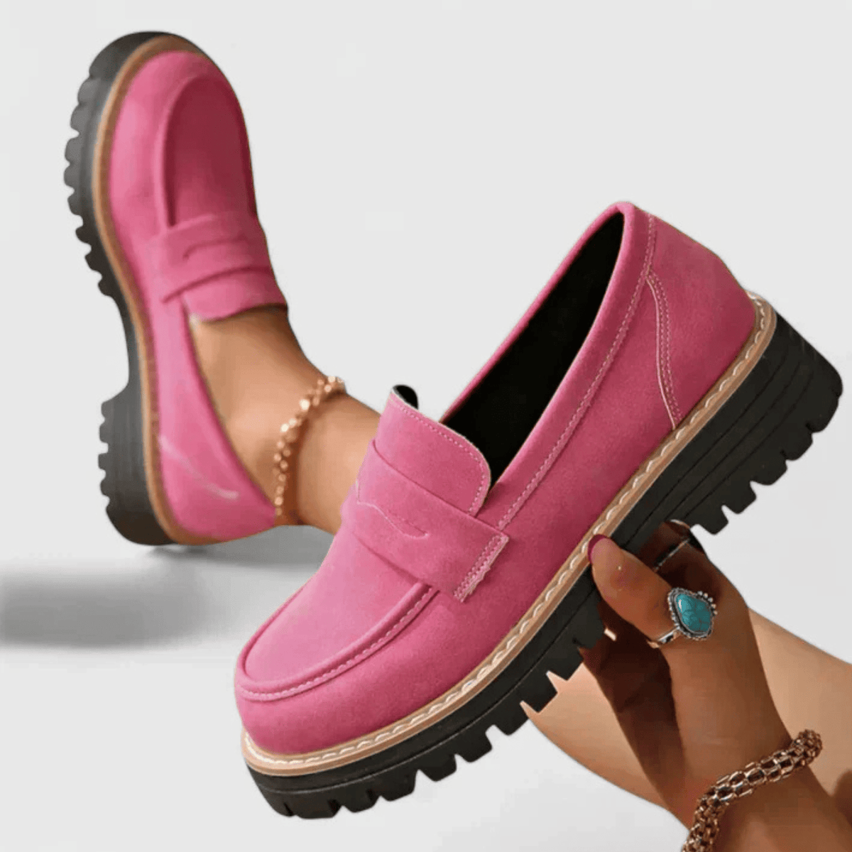 Mocasines de Mujer con Suela Gruesa - Plataforma