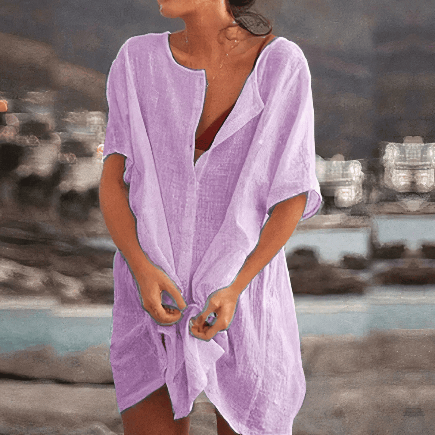 Vestido Camisero de Mujer de Playa | Tejido Transpirable