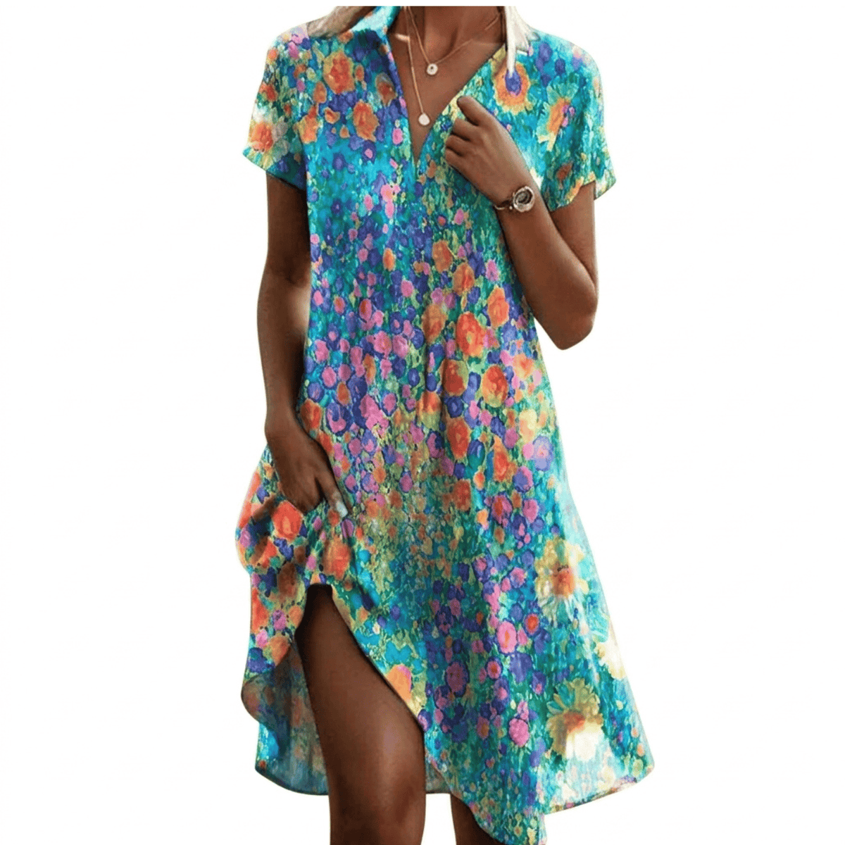 Vestido de Mujer Floral Camisero - Midi