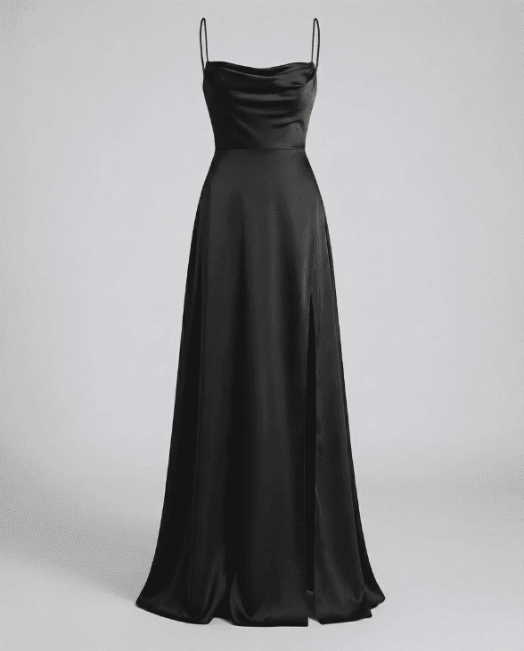 Vestido de Mujer para Invitada de Boda - Escote Drapeado y Abertura Lateral - Maxi