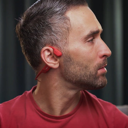 Audífonos de conducción ósea con banda envolvente para el cuello
