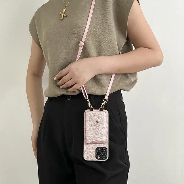 Funda móvil con cartera y correa desmontable