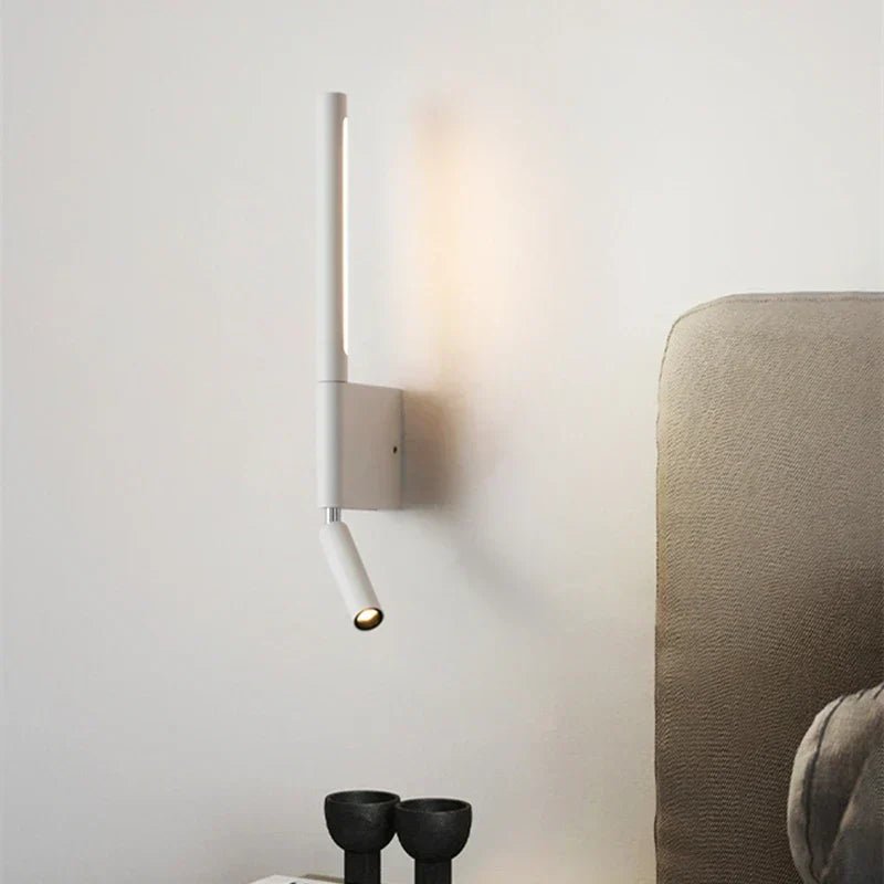 Lámpara de pared cilíndrica con articulación giratoria