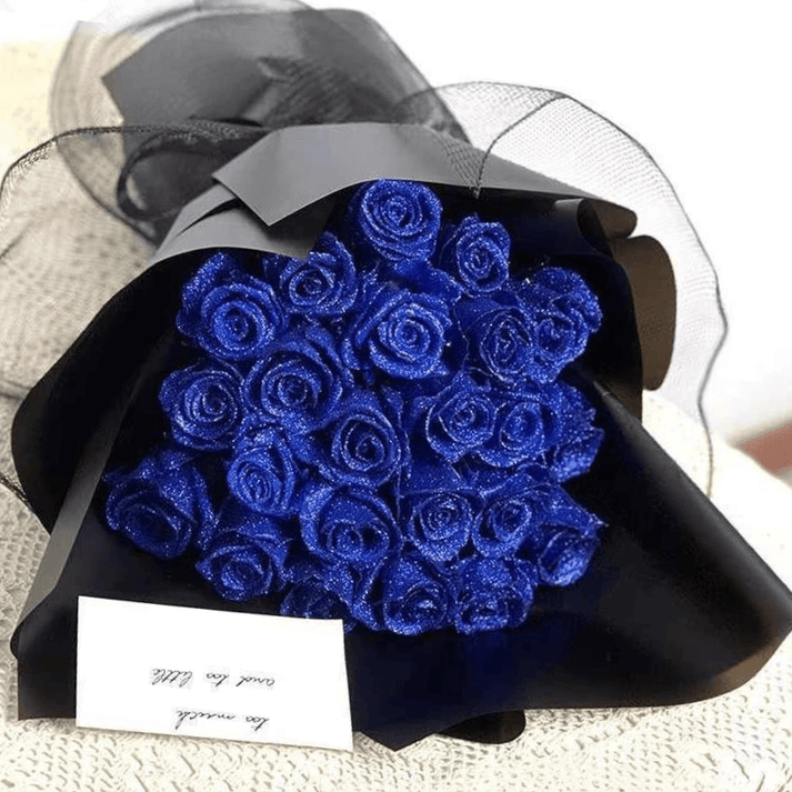 Ramo de rosas artificiales con brillo