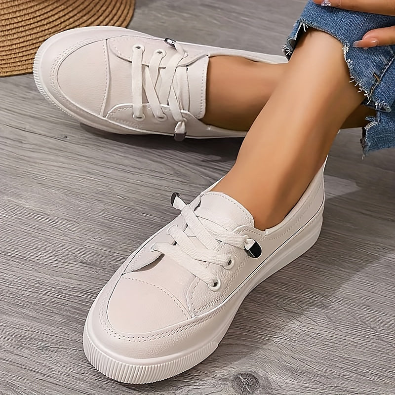 Zapatillas con plataforma para mujer sin cordones con cordones elásticos
