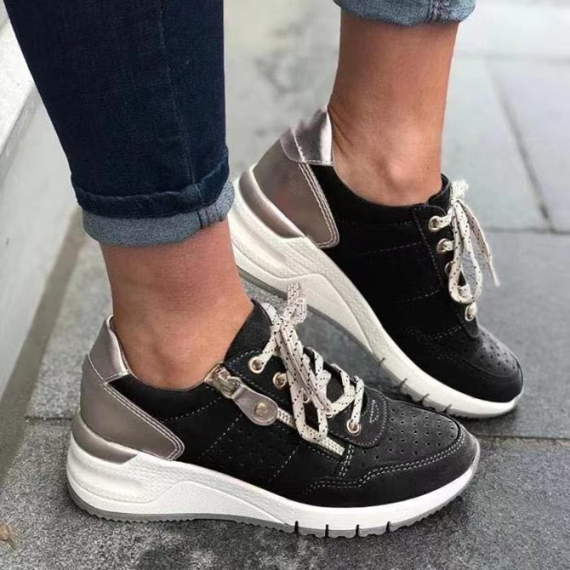Zapatillas de plataforma para mujer con sistema de doble cierre