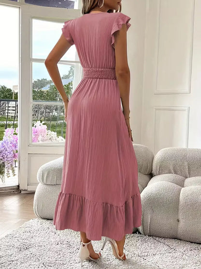 Vestido de Mujer Invitada de Boda con Escote Cruzado - Maxi
