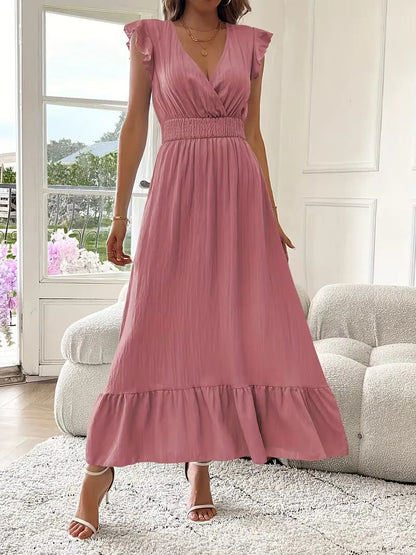 Vestido de Mujer Invitada de Boda con Escote Cruzado - Maxi
