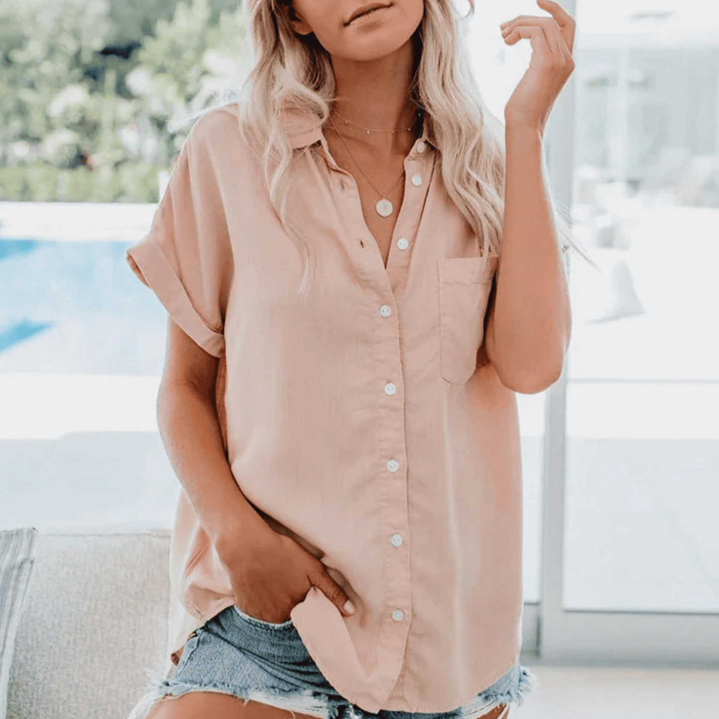 Blusa de Mujer Casual | Mangas Enrolladas
