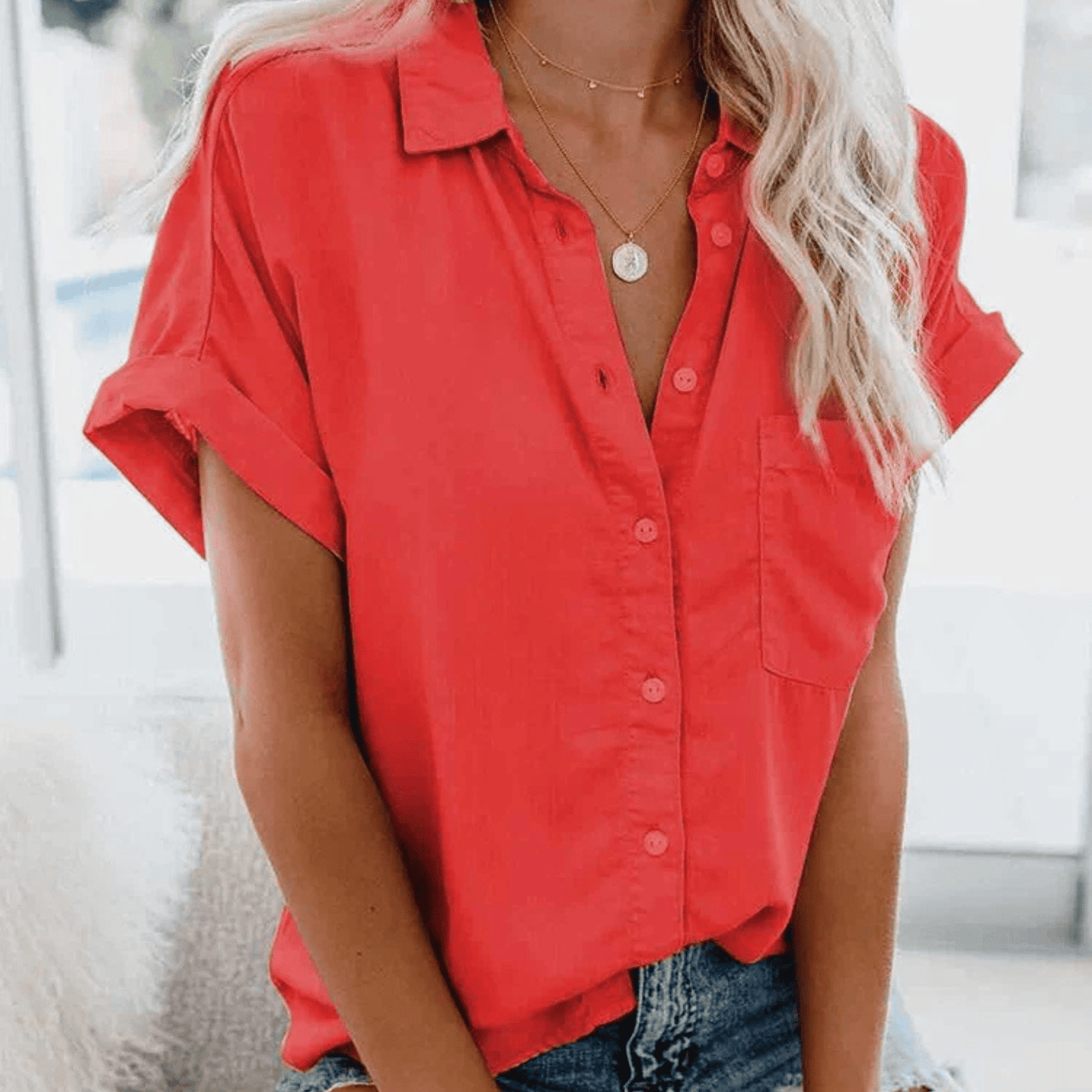 Blusa de Mujer Casual | Mangas Enrolladas