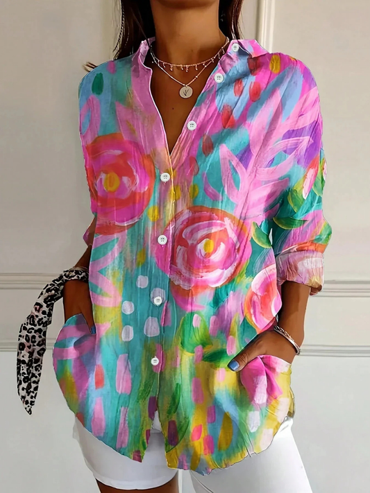 Blusa de Mujer con Estampado Floral | Manga Larga