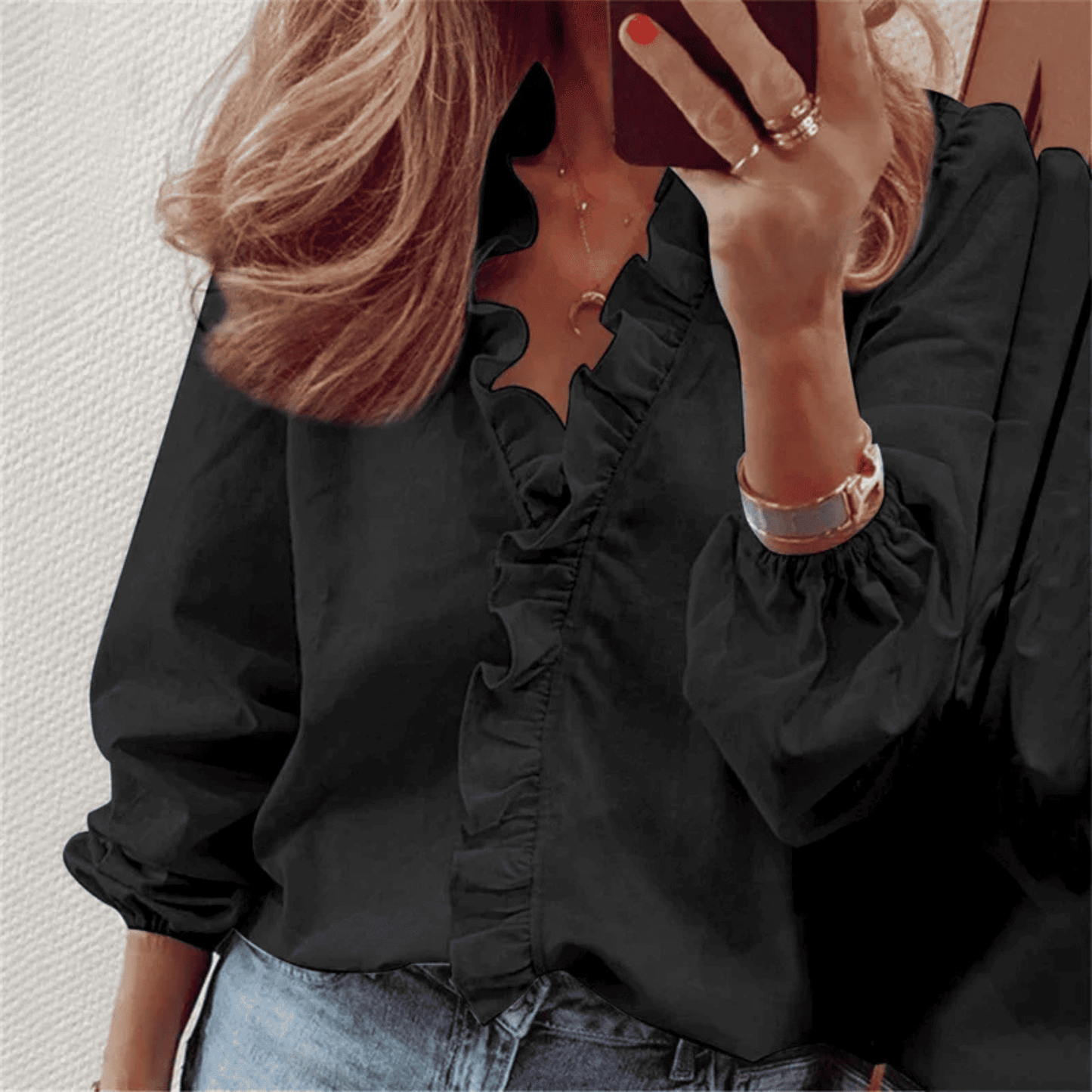Blusa de Mujer con Volantes | Mangas Globo