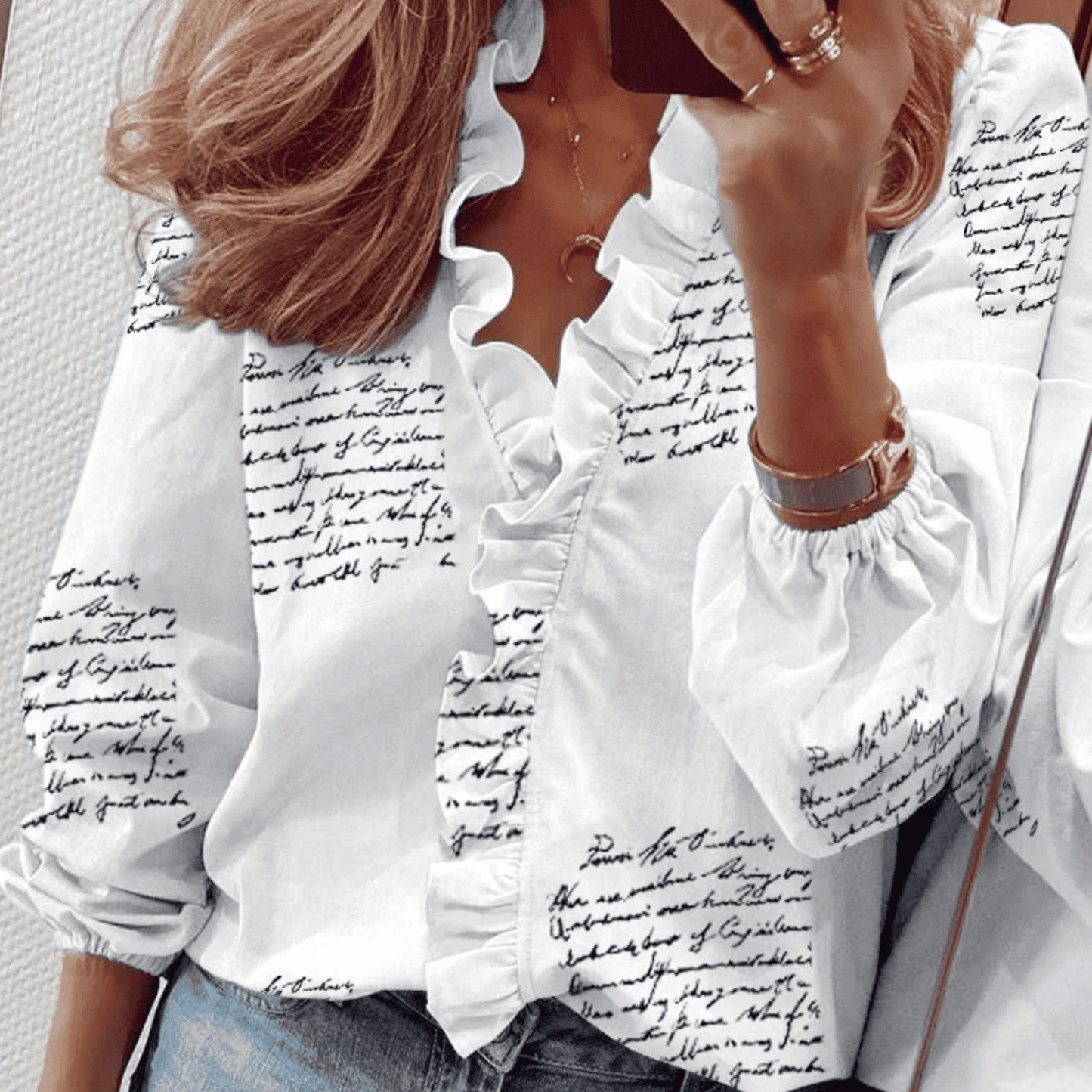 Blusa de Mujer con Volantes | Mangas Globo