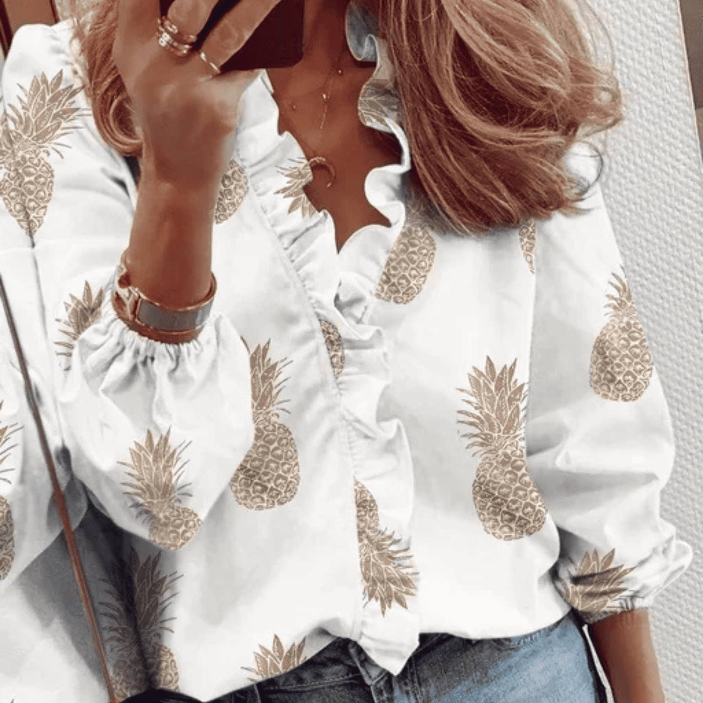Blusa de Mujer con Volantes | Mangas Globo