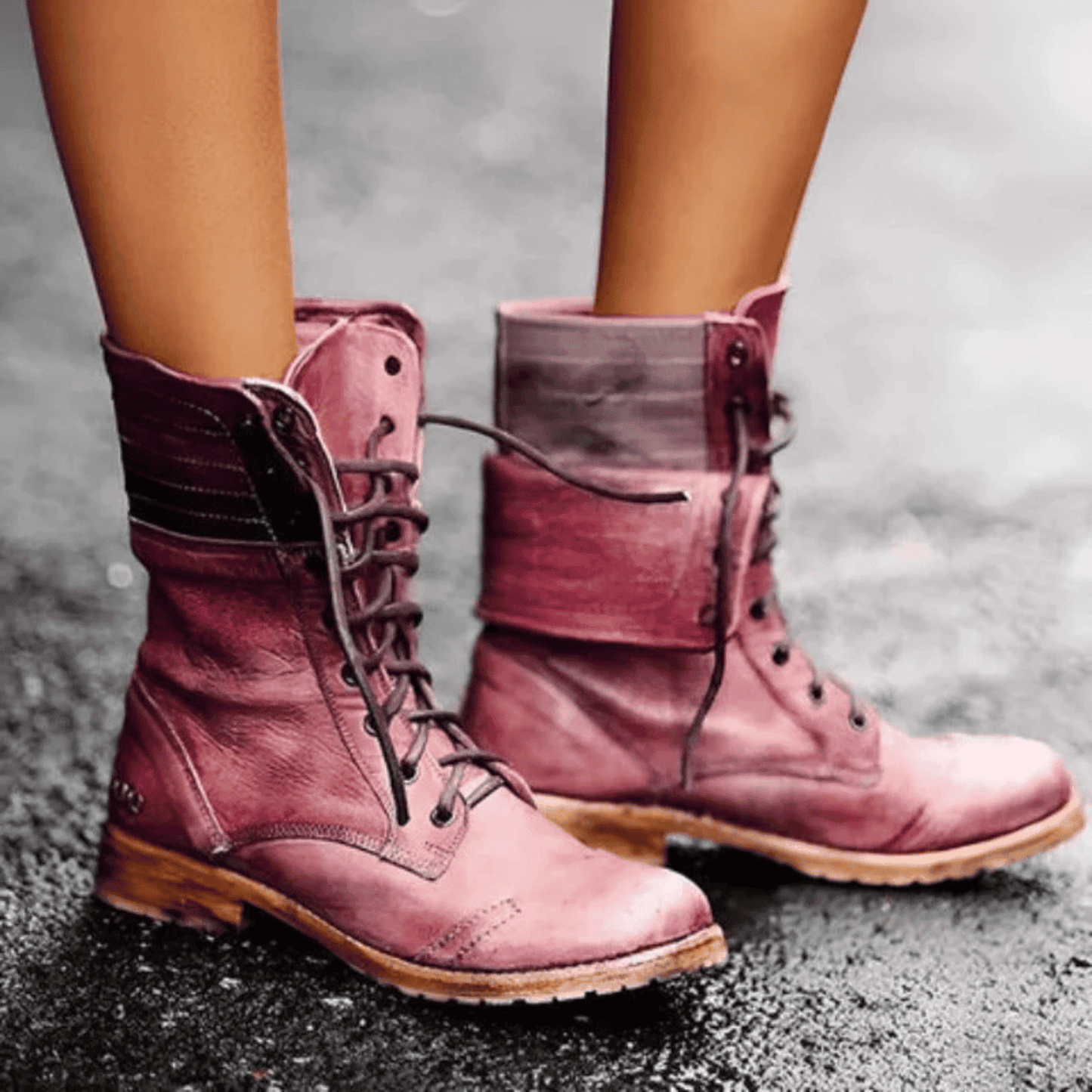 Botines de Mujer - Cordones y Tacón Bajo