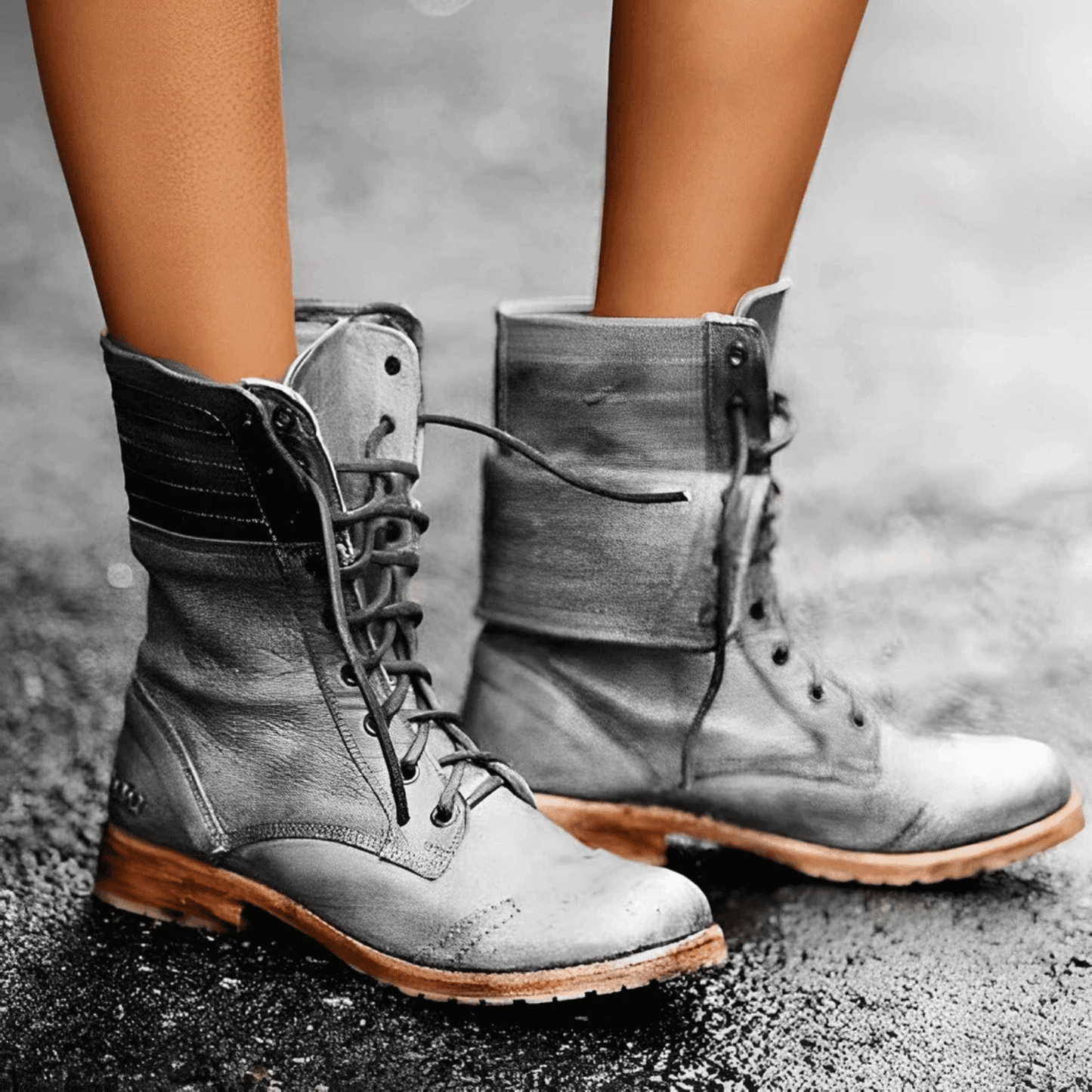 Botines de Mujer - Cordones y Tacón Bajo