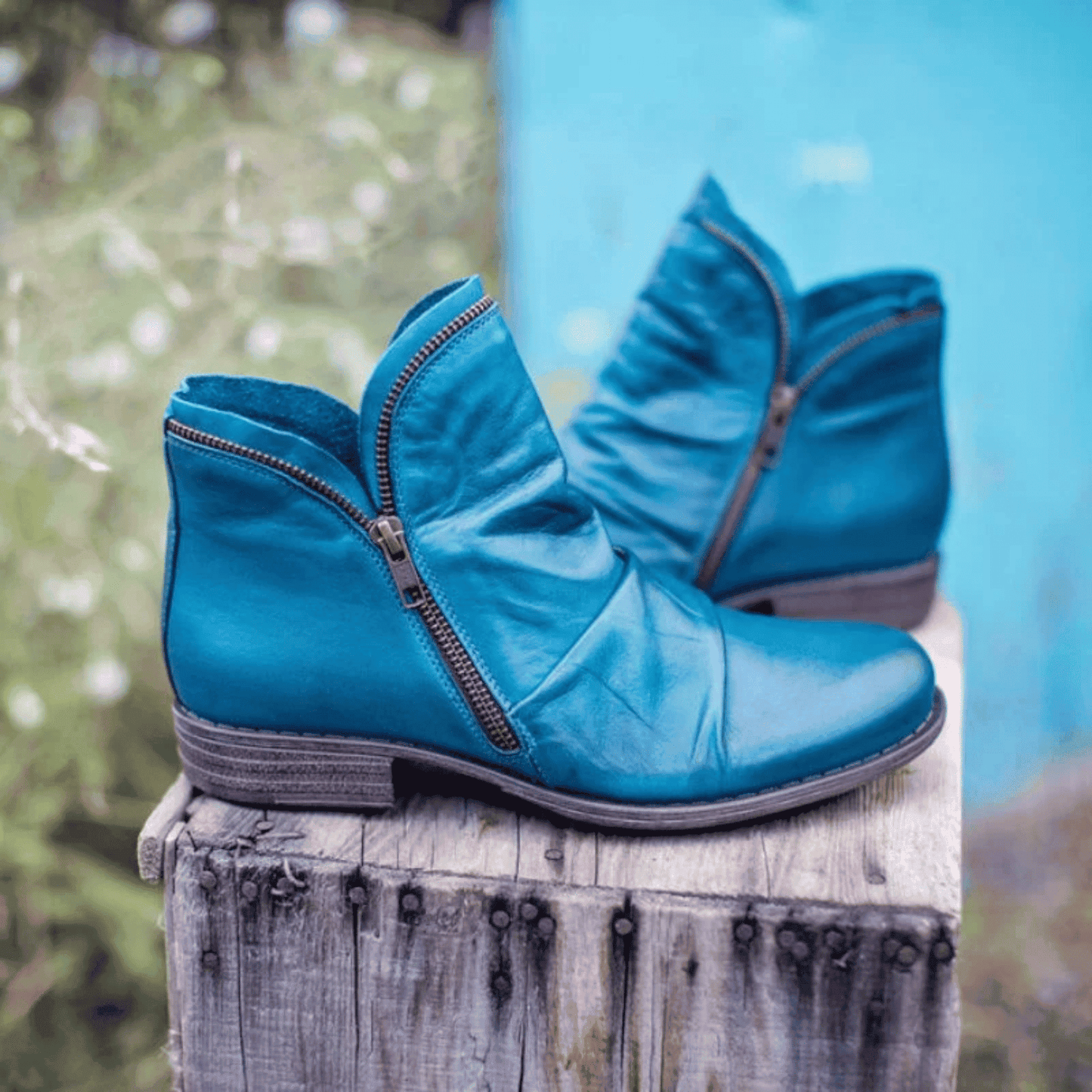 Botines de Mujer con Caña Fruncida - Tacón Bajo