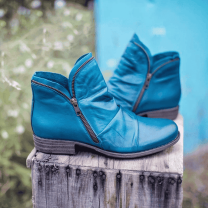 Botines de Mujer con Caña Fruncida - Tacón Bajo
