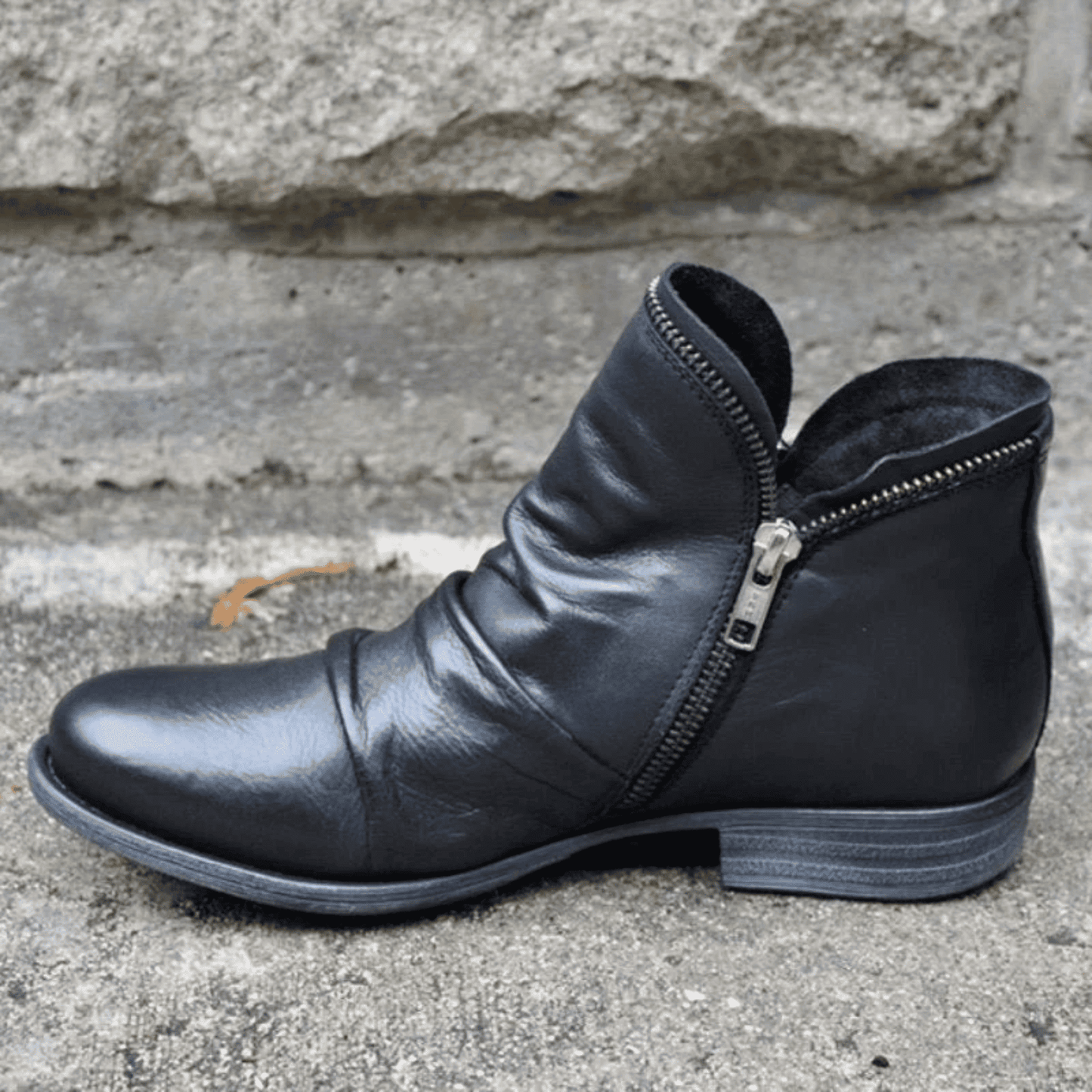 Botines de Mujer con Caña Fruncida - Tacón Bajo