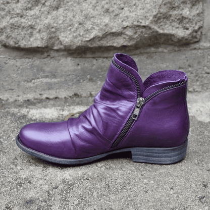 Botines de Mujer con Caña Fruncida - Tacón Bajo