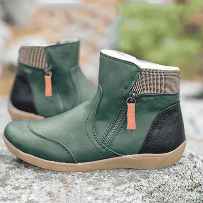 Botines de Mujer con Doble Cremallera - Suela Plana