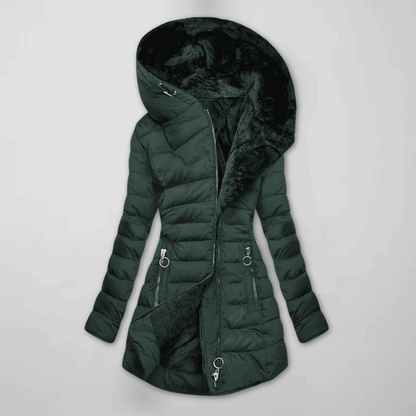 Chaqueta Acolchada de Mujer - Capucha y Cierre Asimétrico