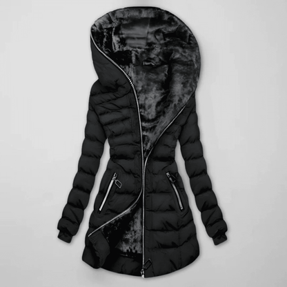 Chaqueta Acolchada de Mujer - Capucha y Cierre Asimétrico