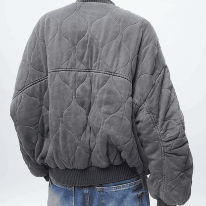 Chaqueta Acolchada de Mujer - Corte Bomber con Botones