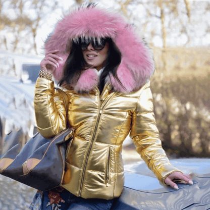 Chaqueta Acolchada de Mujer - Corte Entallado con Capucha