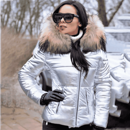 Chaqueta Acolchada de Mujer - Corte Entallado con Capucha