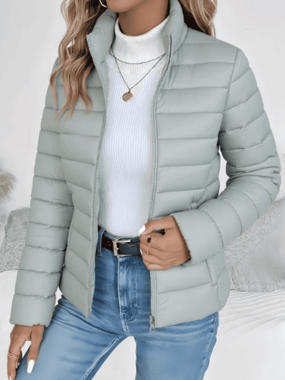 Chaqueta Acolchada de Mujer - Cuello Alto y Corte Entallado
