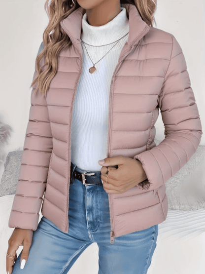 Chaqueta Acolchada de Mujer - Cuello Alto y Corte Entallado