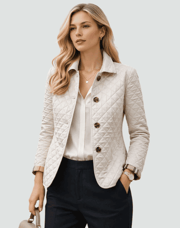 Chaqueta Acolchada de Mujer - Cuello Camisero y Cierre con Botones