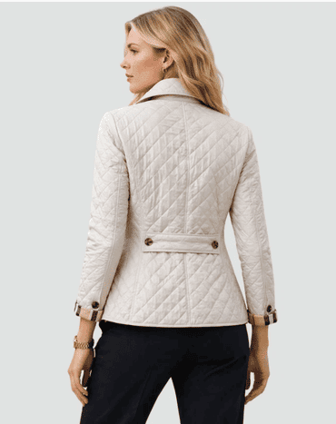 Chaqueta Acolchada de Mujer - Cuello Camisero y Cierre con Botones