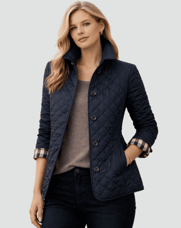 Chaqueta Acolchada de Mujer - Cuello Camisero y Cierre con Botones