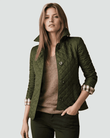 Chaqueta Acolchada de Mujer - Cuello Camisero y Cierre con Botones