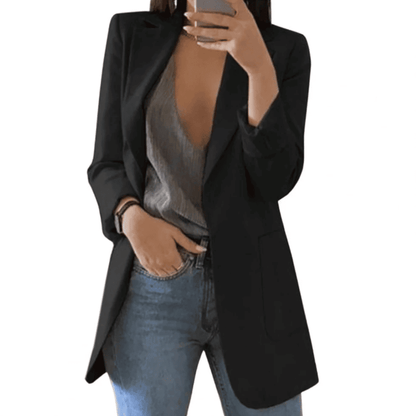 Chaqueta Blazer de Mujer - Corte Largo con Solapas