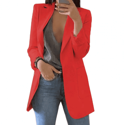 Chaqueta Blazer de Mujer - Corte Largo con Solapas