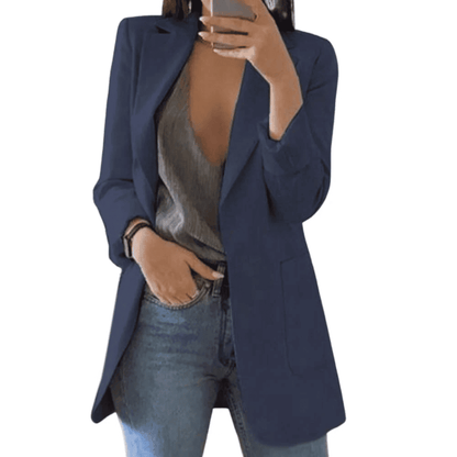 Chaqueta Blazer de Mujer - Corte Largo con Solapas