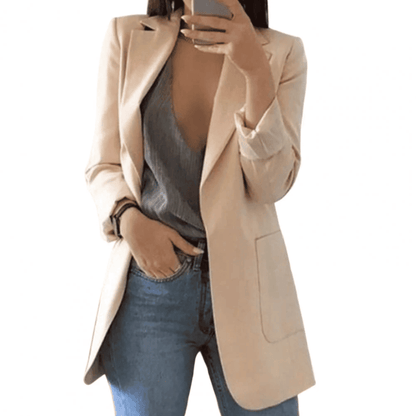 Chaqueta Blazer de Mujer - Corte Largo con Solapas