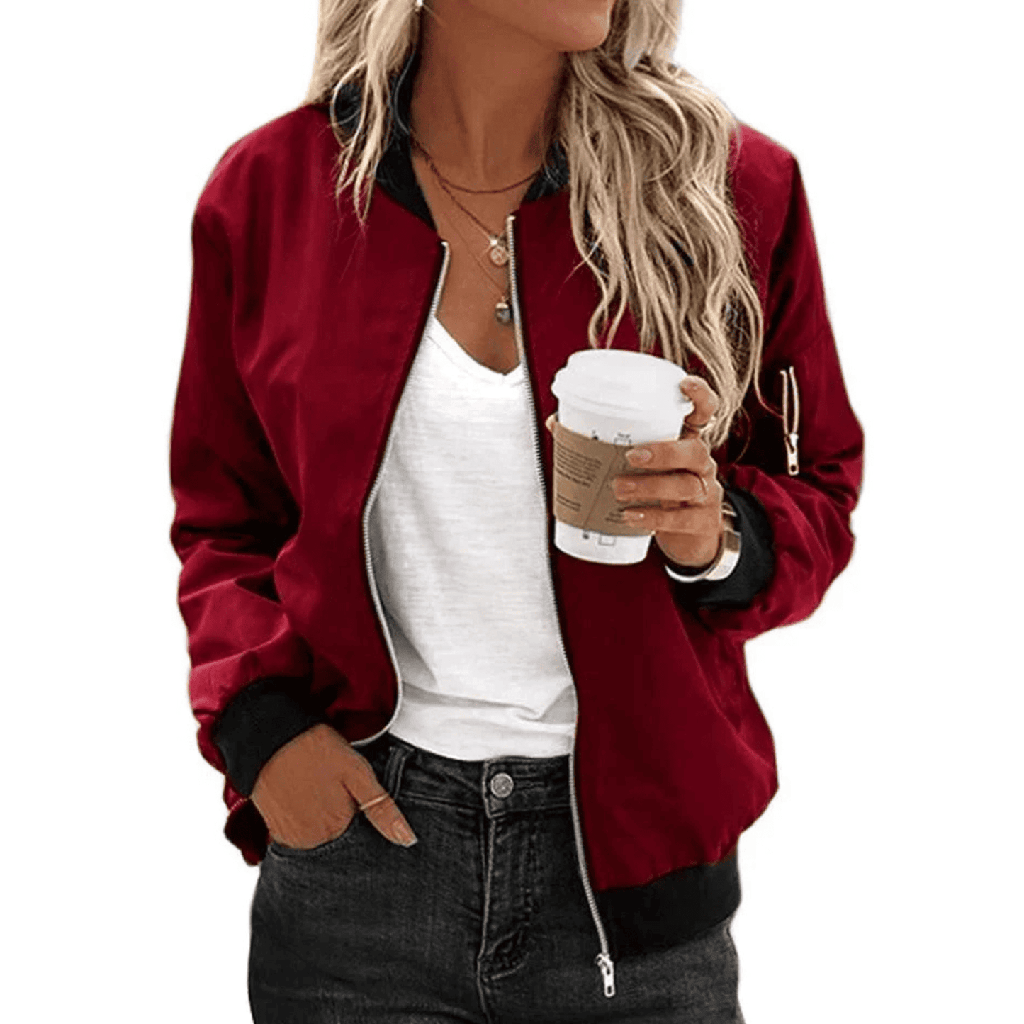 Chaqueta Bomber de Mujer - Corte Holgado