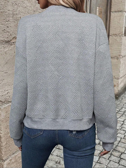 Chaqueta Bomber de Mujer - Cremallera y Textura Geométrica