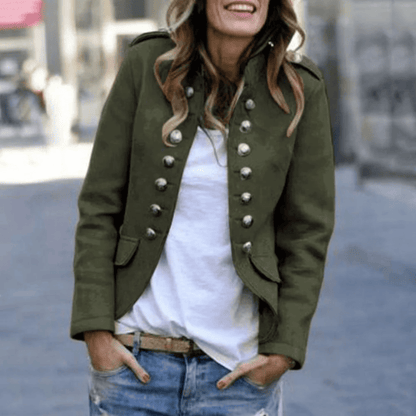 Chaqueta Militar de Mujer - Doble Botonadura y Corte Entallado