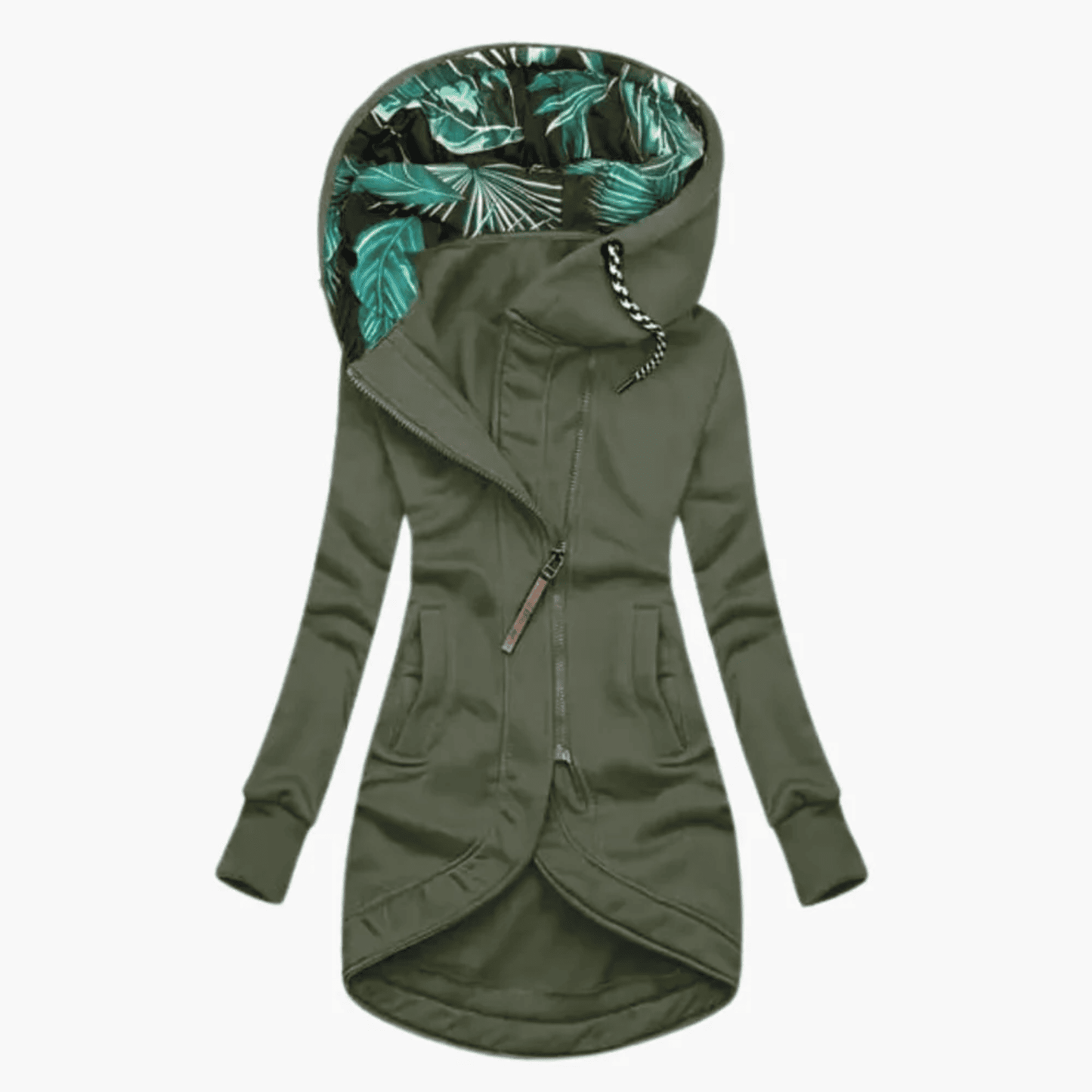 Chaqueta Parka de Mujer - Capucha y Cierre Asimétrico