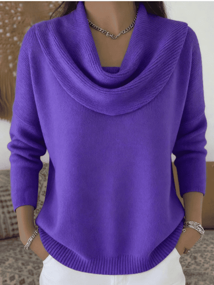 Jersey de Mujer - Cuello Drapeado y Corte Relajado