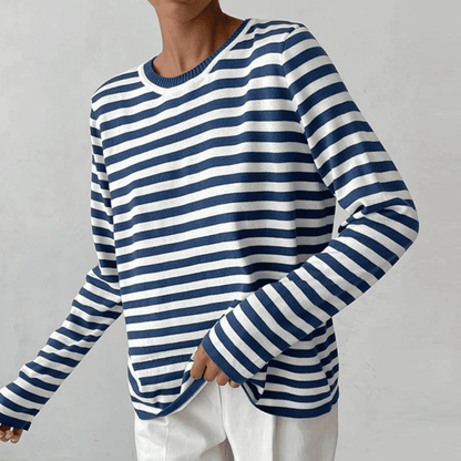 Jersey de Mujer - Cuello Redondo y Diseño de Rayas